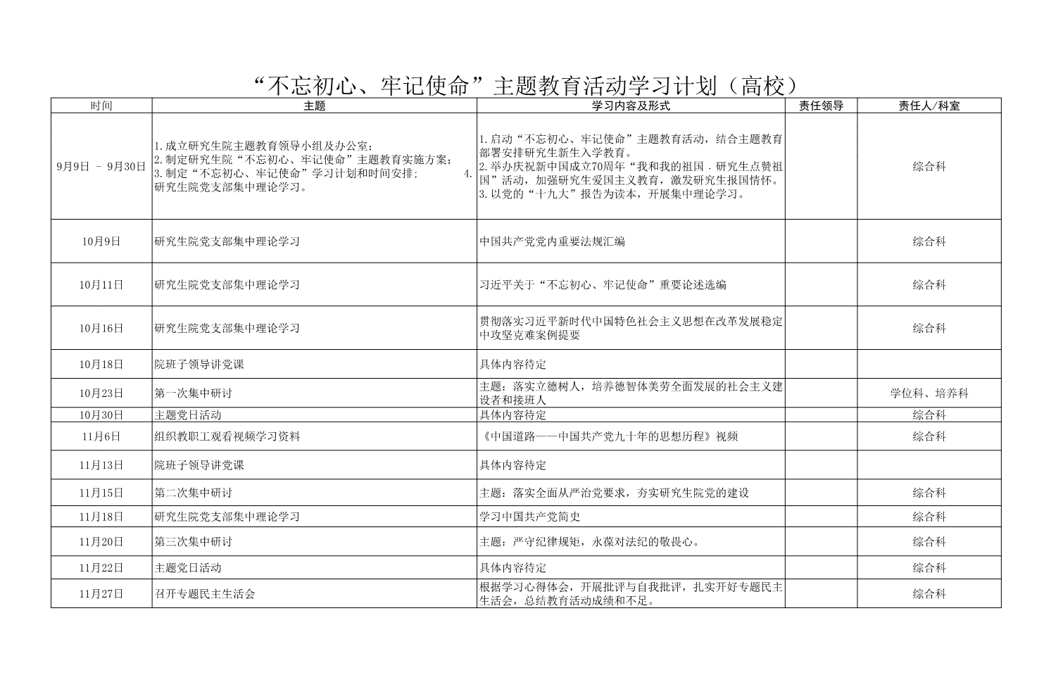 材料够表格 “不忘初心、牢记使命”主题教育活动学习计划（高校）.jpg